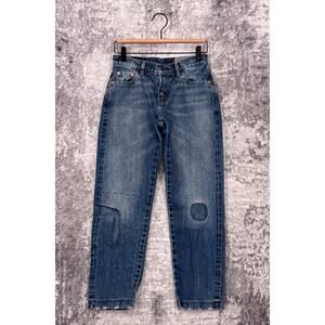 Vintage Levis Jeans 26 Womens LVC Patchwork Embroidered Tapered Leg